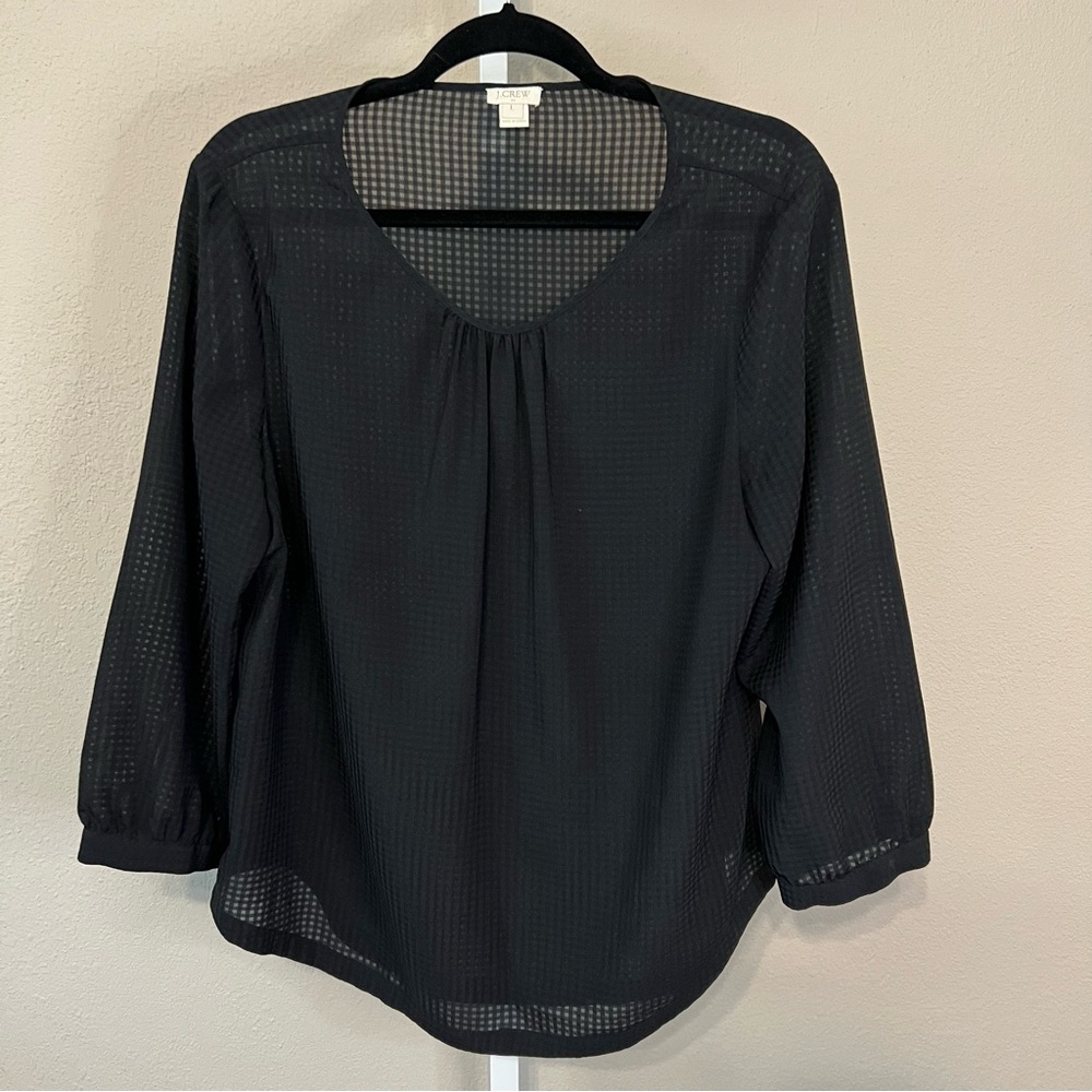 J. Crew Black Sheer Blouse